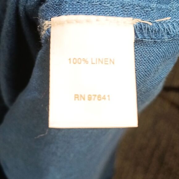 J. Jill Women 100% Linen Blue Sleeveless Button Down Tunic Top Sz 1X Resortwear - Picture 9 of 9